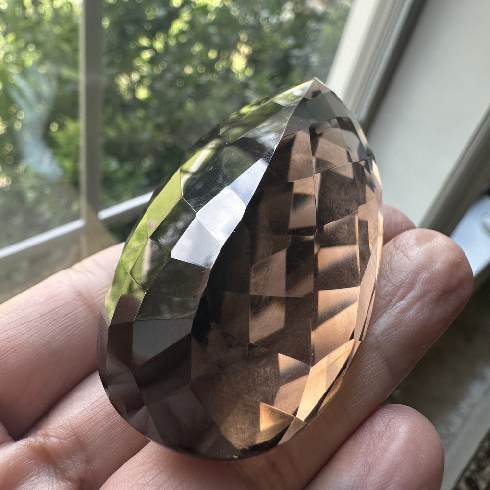 Smoky Brown Quartz‎ 463.5 Carat Faceted Jewel Gemstone 70 mm  x 35 mm Natural